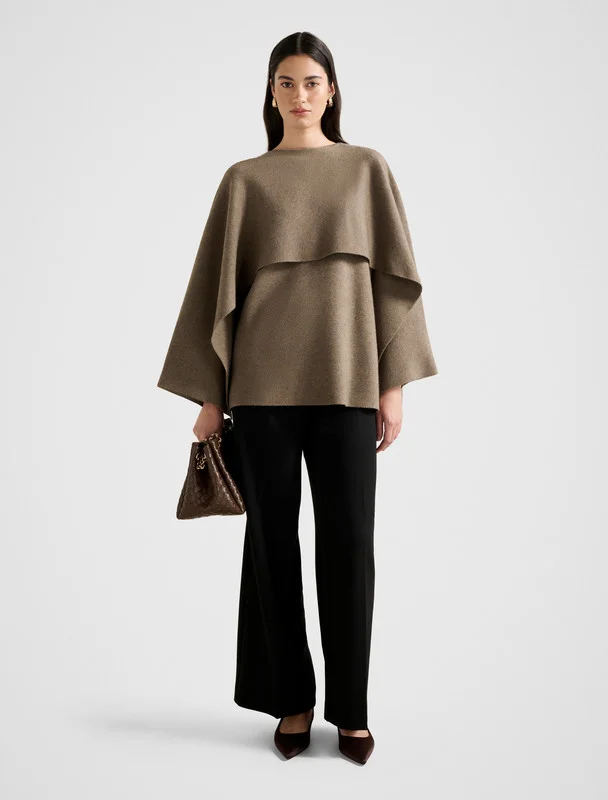 TABITHA Crew Neck Knitted Cape